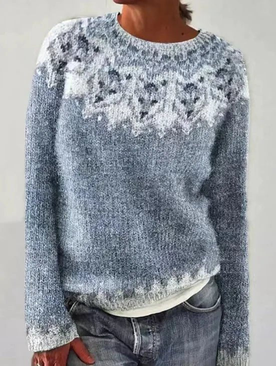 Women's oversized sweater featuring a wide boat neckline, cozy retro striped design, and soft knit fabric, perfect for casual and comfortable style. 6