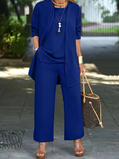 Women's Pant Set with Sleeveless Vest and Matching Top – Chic Versatile Outfit for Any Occasion 5