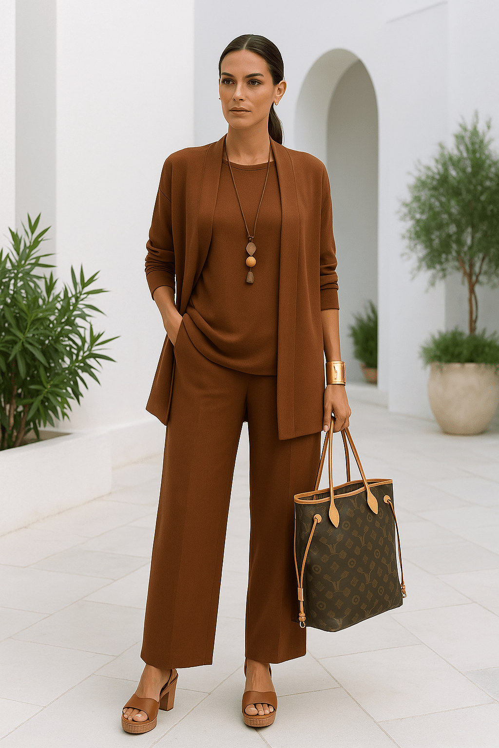 Women's Pant Set with Sleeveless Vest and Matching Top – Chic Versatile Outfit for Any Occasion 2