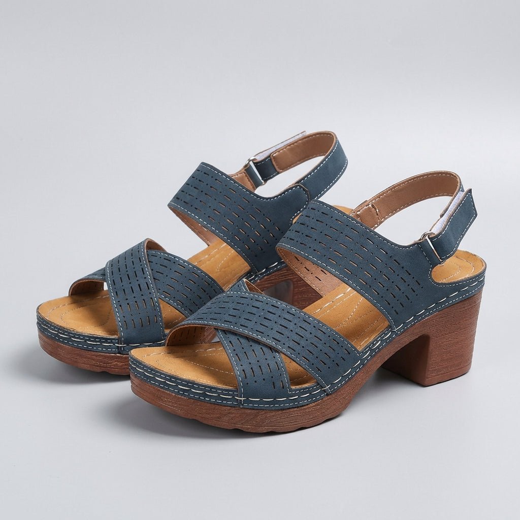 Women's platform sandals featuring orthopedic support and breathable straps, designed for ultimate comfort and style during the summer months. 1