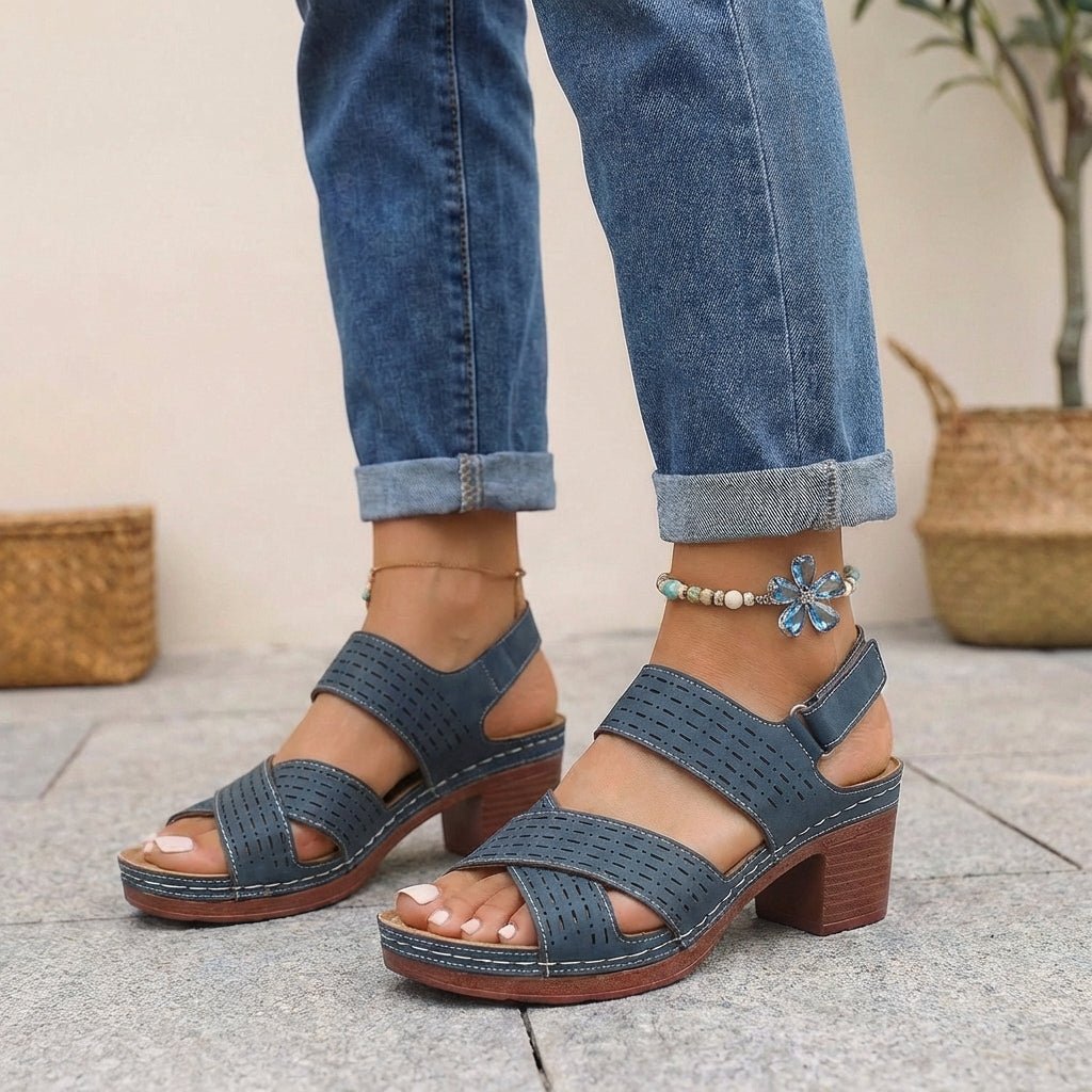 Women's platform sandals featuring orthopedic support and breathable straps, designed for ultimate comfort and style during the summer months. 0