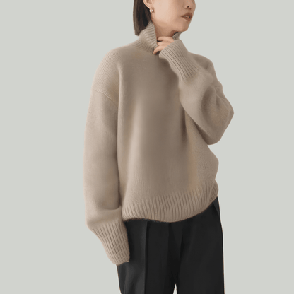Women's ribbed knit turtleneck sweater, cozy pullover design available in multiple colors, perfect for stylish layering in colder weather. 4
