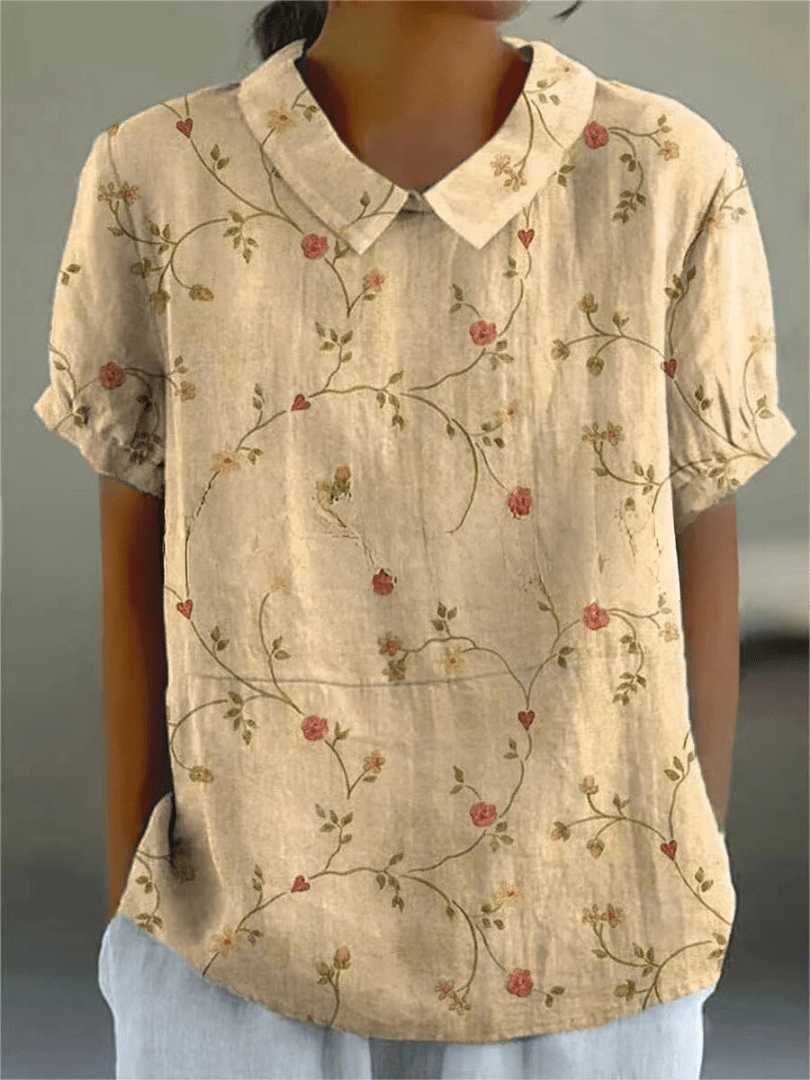 Womens Shirt with Playful Floral Print in Soft Lightweight Fabric – Casual Loose Fit Top 2