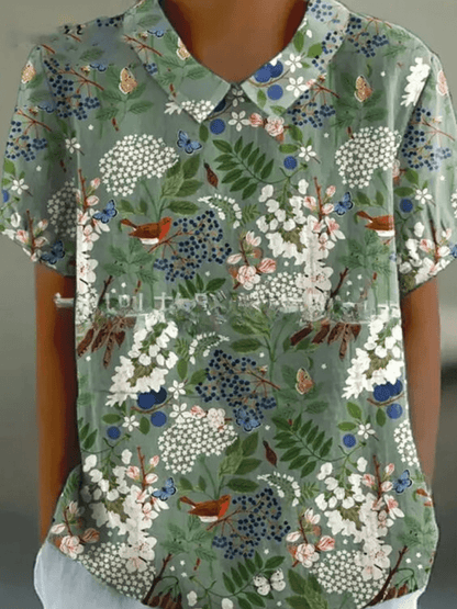 Womens Shirt with Playful Floral Print in Soft Lightweight Fabric – Casual Loose Fit Top 4