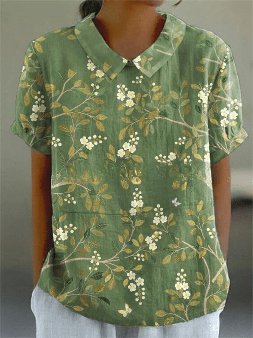 Womens Shirt with Playful Floral Print in Soft Lightweight Fabric – Casual Loose Fit Top 5