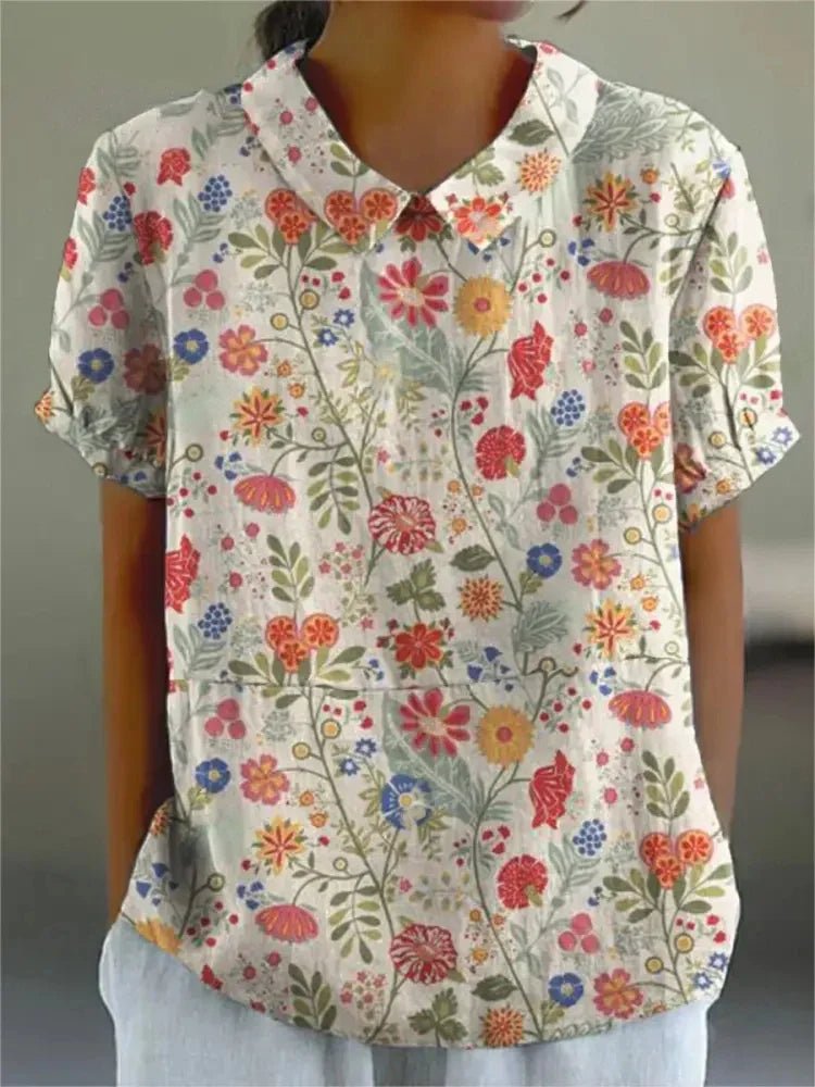 Womens Shirt with Playful Floral Print in Soft Lightweight Fabric – Casual Loose Fit Top 9