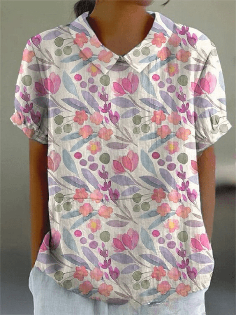 Womens Shirt with Playful Floral Print in Soft Lightweight Fabric – Casual Loose Fit Top 10