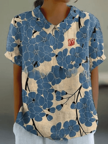 Womens Shirt with Playful Floral Print in Soft Lightweight Fabric – Casual Loose Fit Top 8
