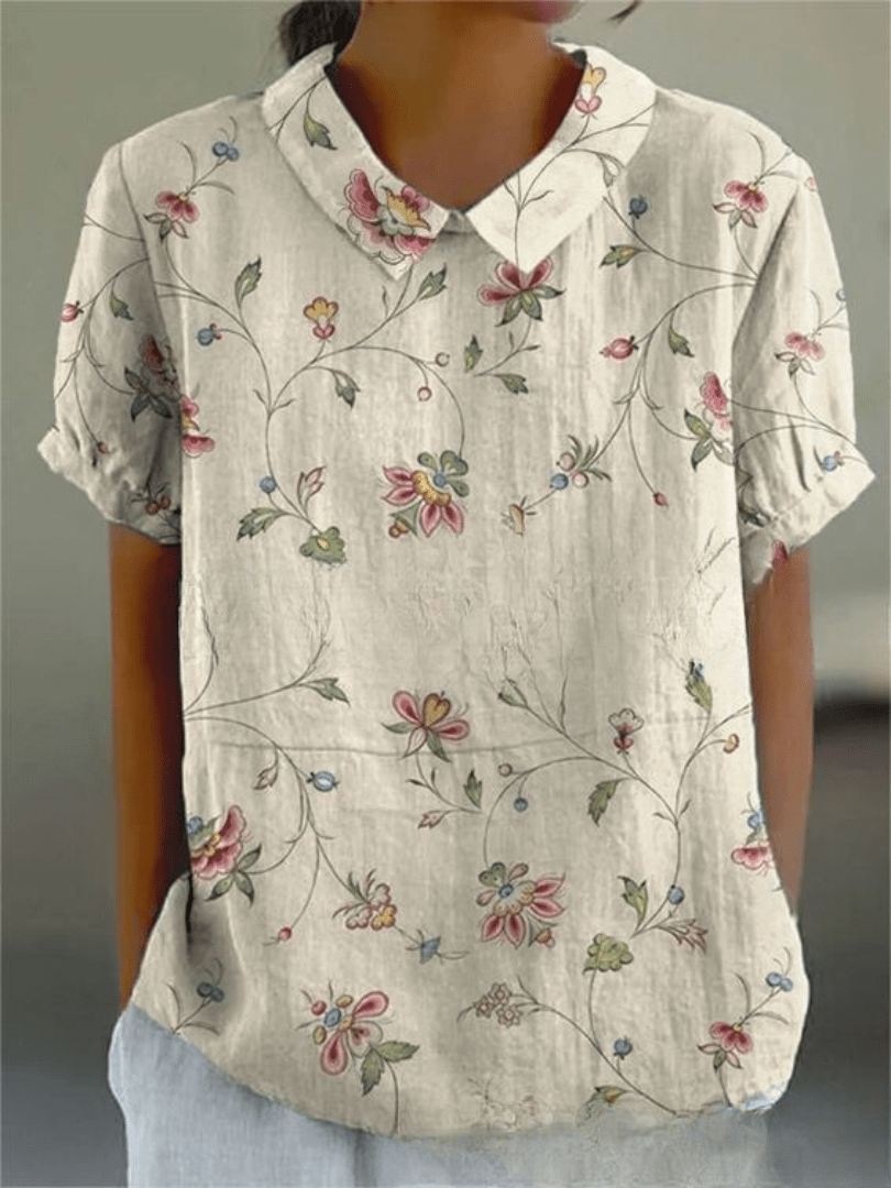Womens Shirt with Playful Floral Print in Soft Lightweight Fabric – Casual Loose Fit Top 11