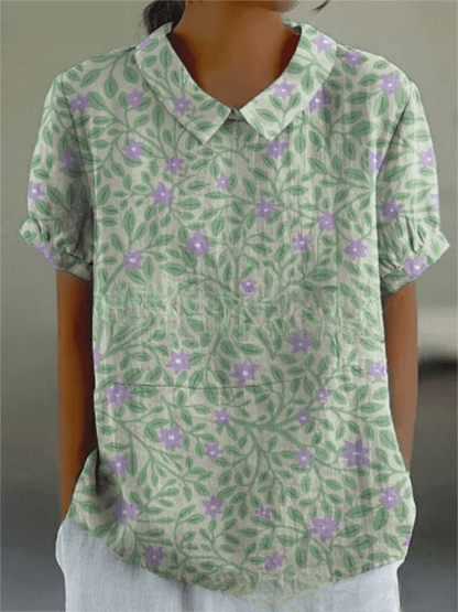 Womens Shirt with Playful Floral Print in Soft Lightweight Fabric – Casual Loose Fit Top 3