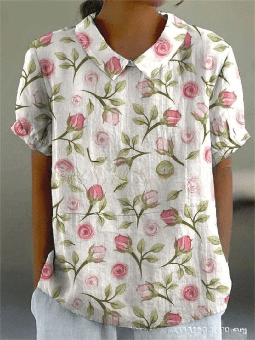 Womens Shirt with Playful Floral Print in Soft Lightweight Fabric – Casual Loose Fit Top 7