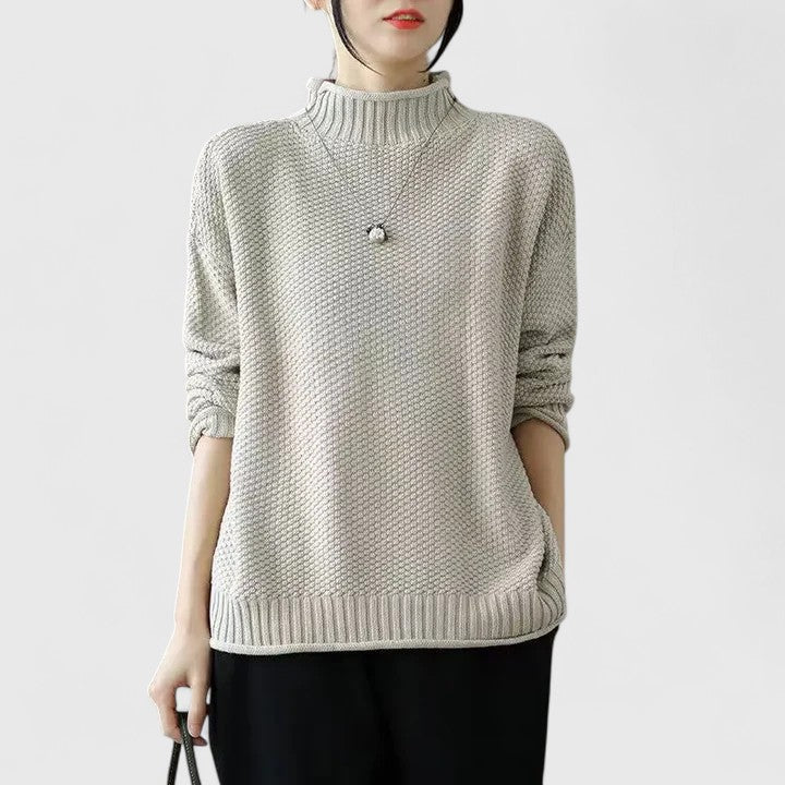 Women's cozy knit sweater pullover in soft fabric, perfect for winter comfort and versatile styling. 10