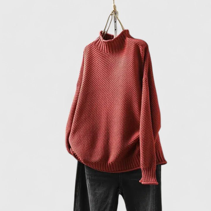 Women's cozy knit sweater pullover in soft fabric, perfect for winter comfort and versatile styling. 0