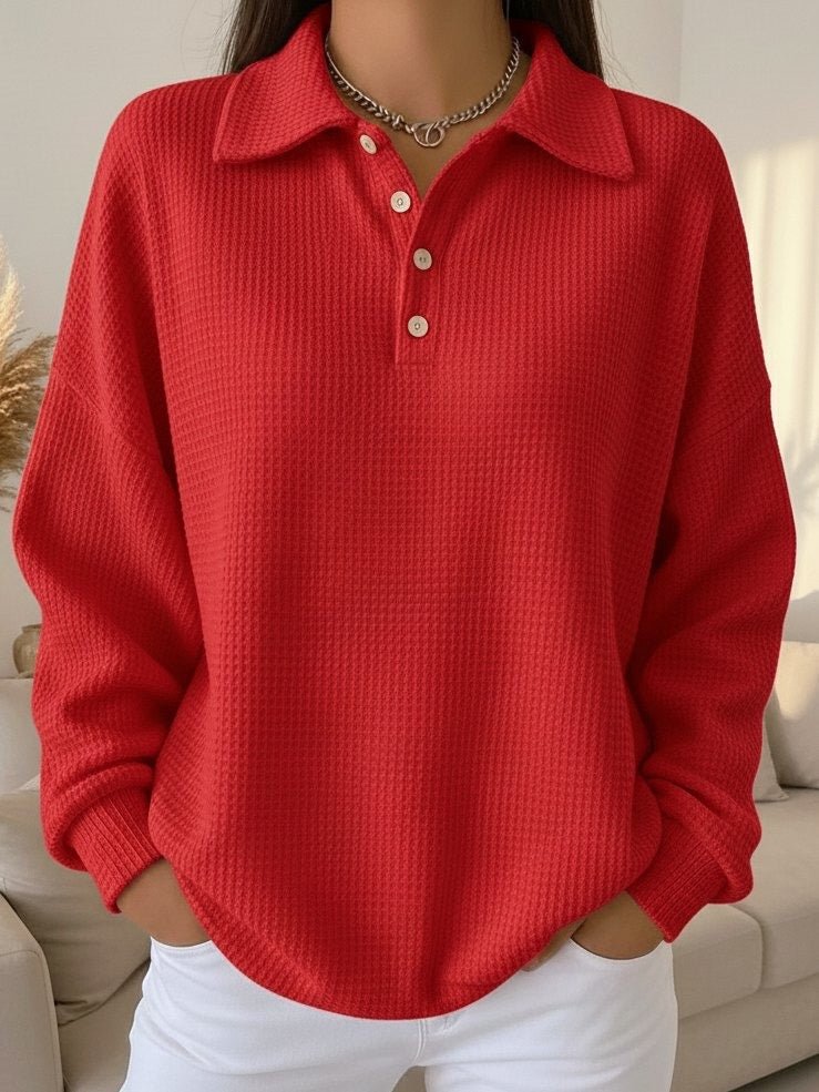 Women's sweater featuring a stylish polo collar and stretch knit design, perfect for both casual outings and office wear, showcasing elegant soft fabric and comfortable fit. 0