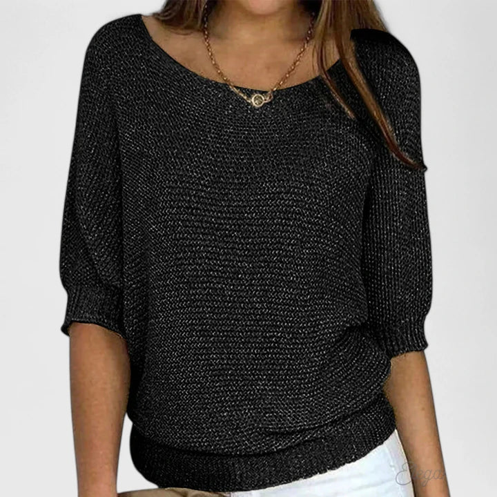 Women's green knit sweater featuring a soft and comfortable design, perfect for everyday wear with a timeless style. 4