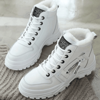 Women's waterproof insulated snow boots featuring an anti-slip sole, designed for modern winter adventures with a stylish look and superior warmth. 1