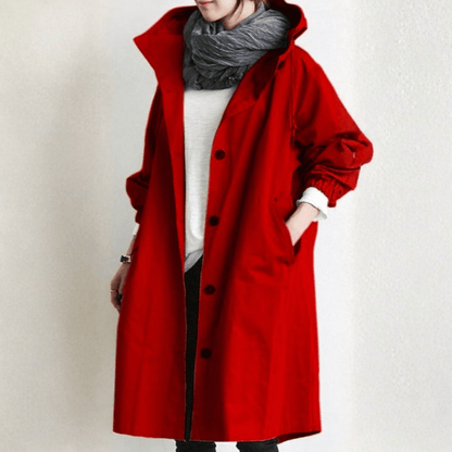 Women's lightweight waterproof rain jacket featuring an adjustable hood, perfect for outdoor adventures in wet weather. 5