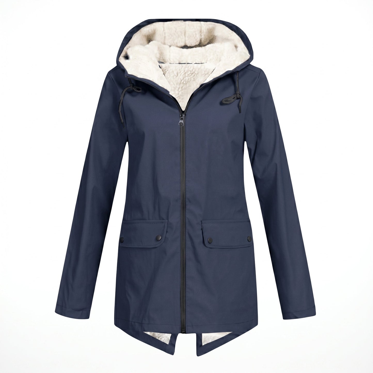 Women's waterproof rain jacket featuring an adjustable hood, designed for windproof and breathable comfort, perfect for everyday wear in all weather conditions. 1
