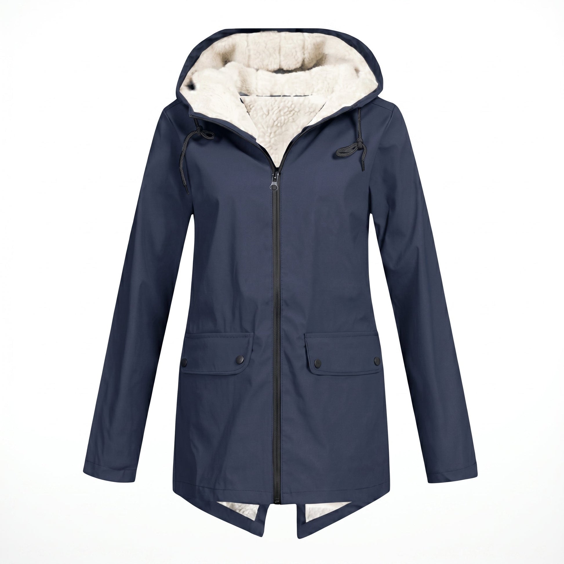 Women's waterproof rain jacket featuring an adjustable hood, designed for windproof and breathable comfort, perfect for everyday wear in all weather conditions. 1