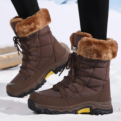 Women's winter boots featuring a soft lining and non-slip sole, designed for durability and comfort in cold weather outdoor activities. 5