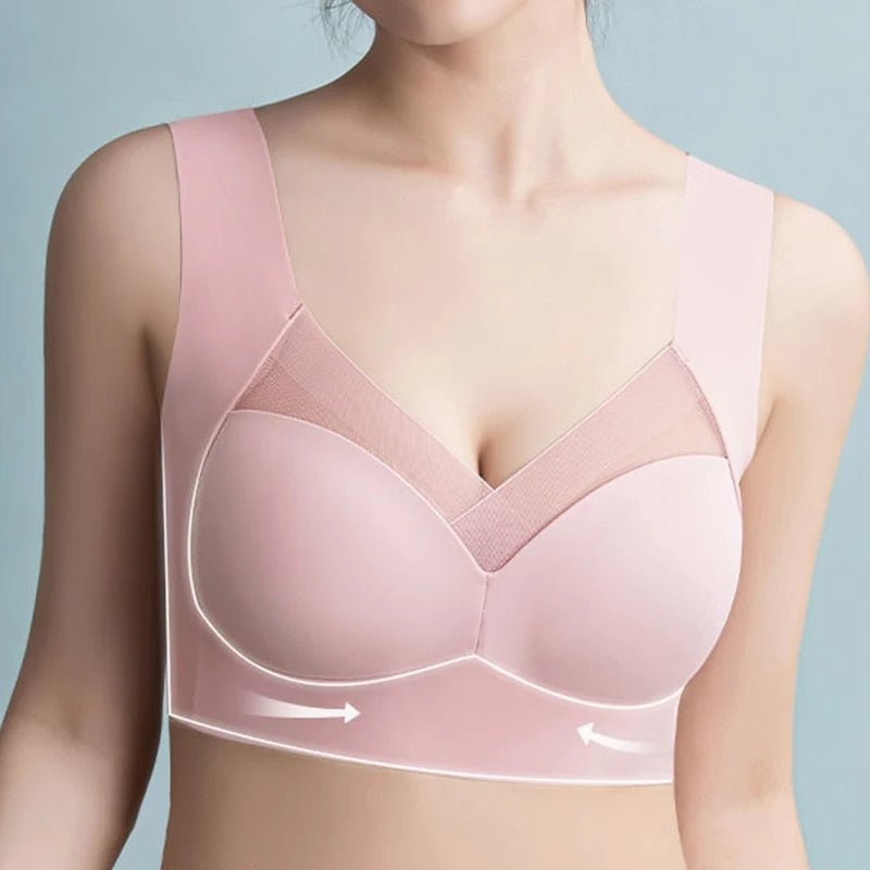 Women's Wireless Bra with Gentle Support for Everyday Wear – Comfortable Fit in Dark Blue, Black, Beige, Pink, Blue 6