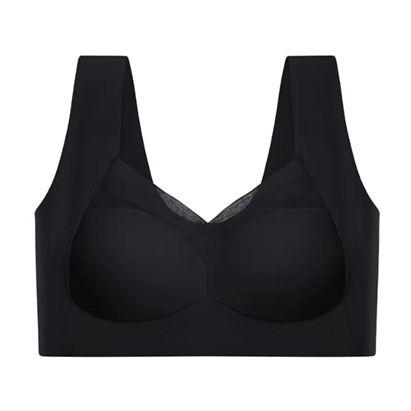Women's Wireless Bra with Gentle Support for Everyday Wear – Comfortable Fit in Dark Blue, Black, Beige, Pink, Blue 3