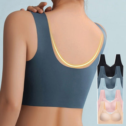 Women's Wireless Bra with Gentle Support for Everyday Wear – Comfortable Fit in Dark Blue, Black, Beige, Pink, Blue 1