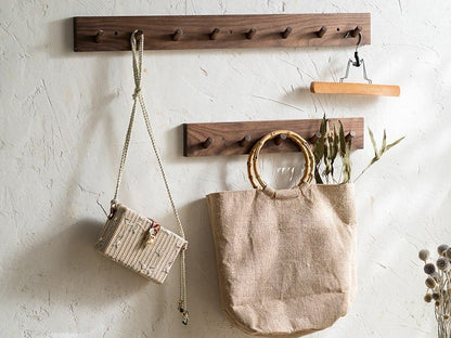 Wooden Coat Rack Wall Mounted with Minimalist Japandi Design – Handmade Sustainable Storage for Coats and Accessories 1