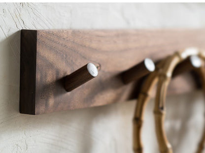 Wooden Coat Rack Wall Mounted with Minimalist Japandi Design – Handmade Sustainable Storage for Coats and Accessories 0