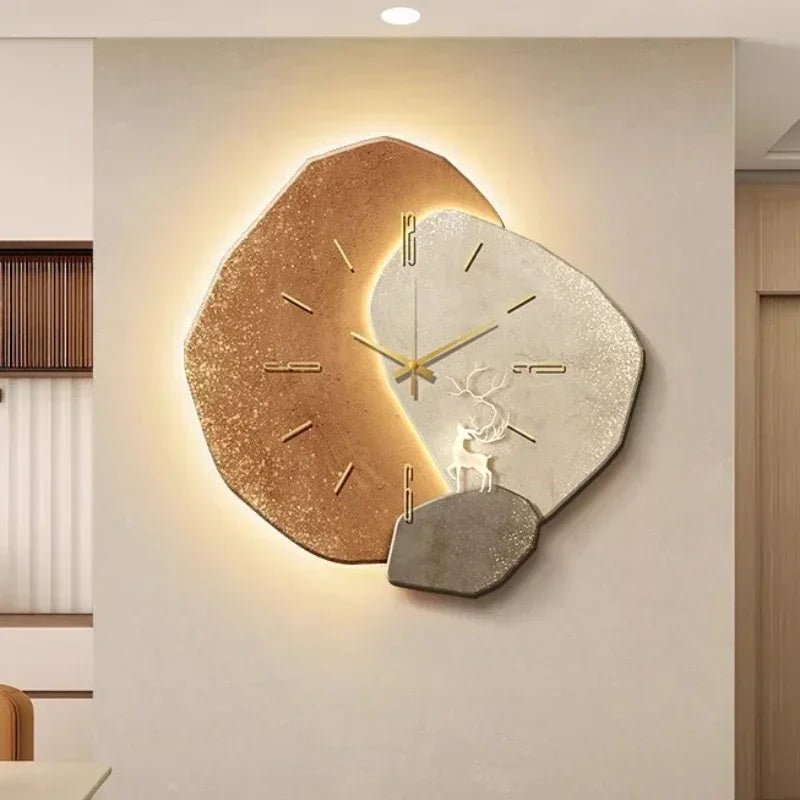 Wooden wall clock with a natural design, measuring 35 cm, featuring quiet operation for a serene environment, perfect for home decor. 1