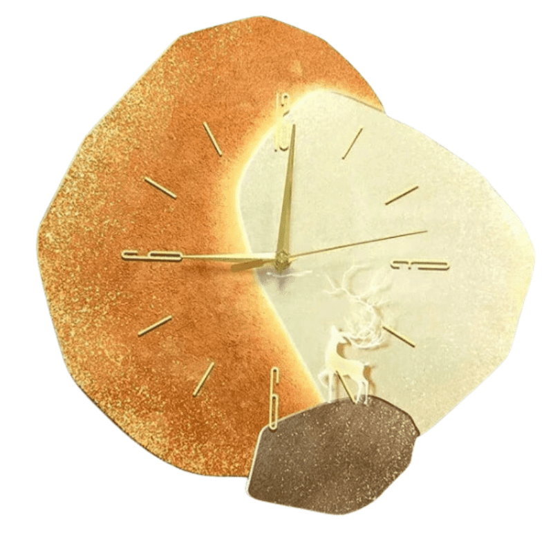 Wooden wall clock with a natural design, measuring 35 cm, featuring quiet operation for a serene environment, perfect for home decor. 0