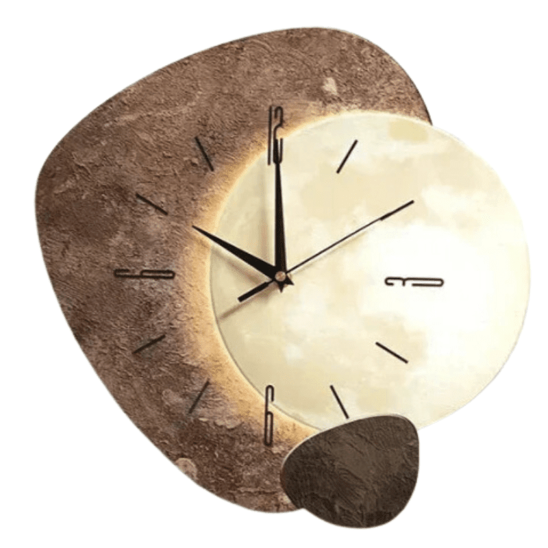 Wooden wall clock with a natural design, measuring 35 cm, featuring quiet operation for a serene environment, perfect for home decor. 6