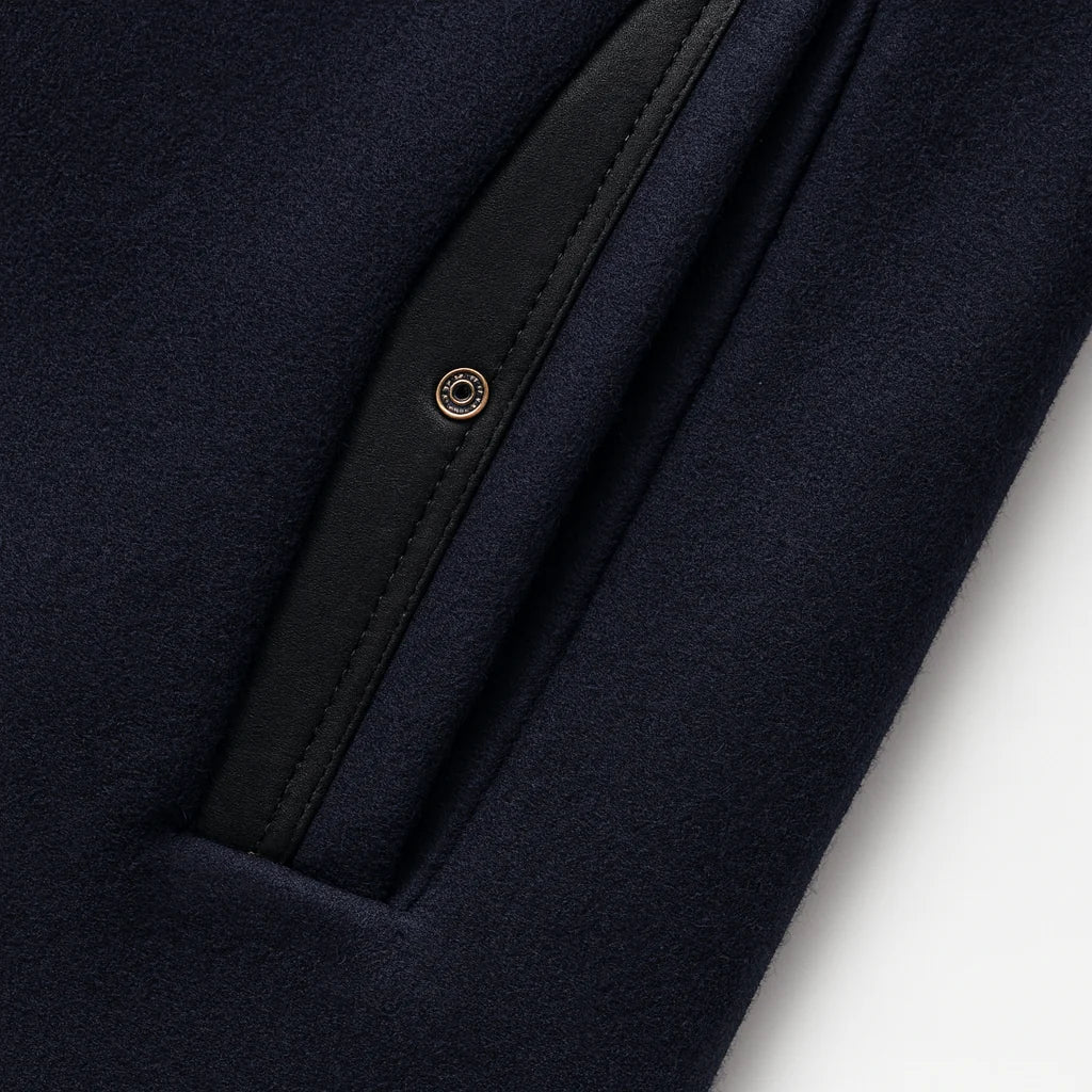 Wool blend overcoat for men with a modern tailored fit, featuring a wrinkle-resistant finish, perfect for stylish winter wear. 8