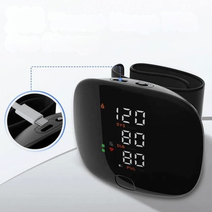 Wrist Blood Pressure Monitor with USB Rechargeable Digital Display – Automatic Home Health Check